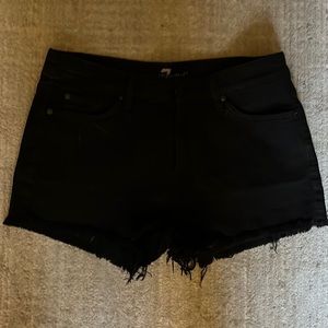 Black denim jean shorts